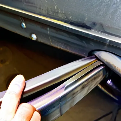 Ремонт креплений (резинок) глушителя: приварка новых крючков из стального прутка